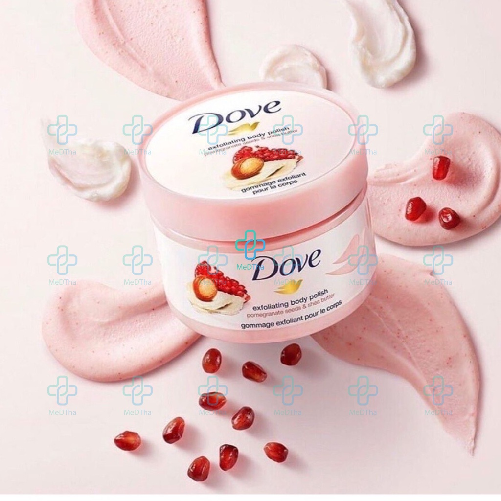 Tẩy Da Chết Toàn Thân DOVE Exfoliating Body Polish - Tẩy Da Chết Body, Chăm Sóc Da, Chiết Xuất Thiên Nhiên (Hũ 225ml)