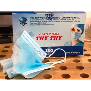 Khẩu trang y tế 4 lớp kháng khuẩn Thy Thy hộp 50c