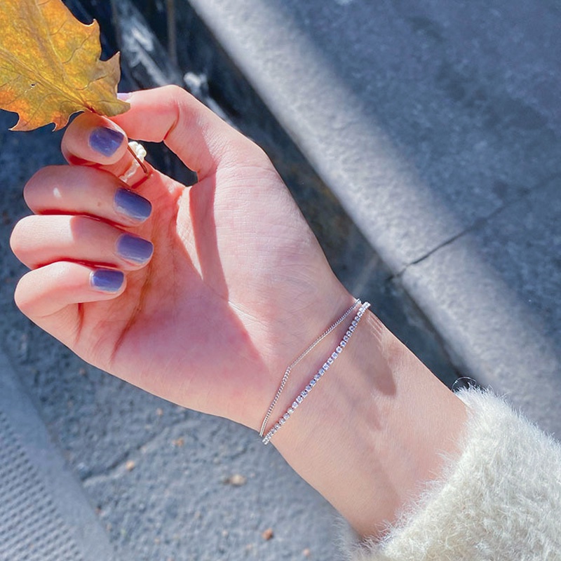 Vòng Tay Lấp Lánh Phong Cách Hàn Quốc Tinh Tế Cho Nữ Dễ Phối Đồ