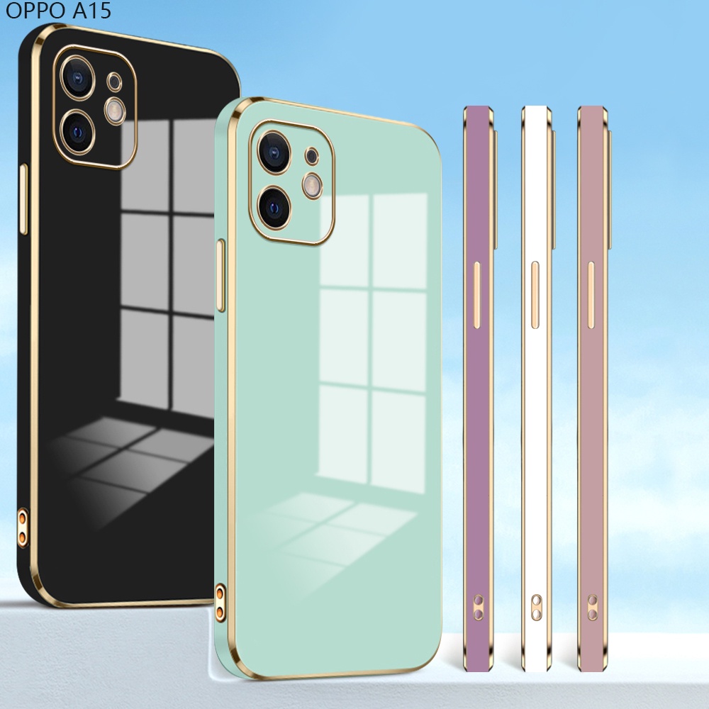 OPPO A15 A15S A7 A5S A12 A12S A9 A5 A31 A12E A53 A33 A74 A92 A52 2020 4G 5G For Phone Case Soft Casing Silicone Simple Electroplating Full Cover Shockproof TPU Cases
