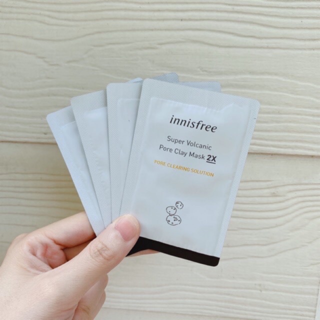 [ Sẵn- Auth] Sample Mặt nạ Super Volcanic Pore Clay Mask Innisfree 2X 3ml