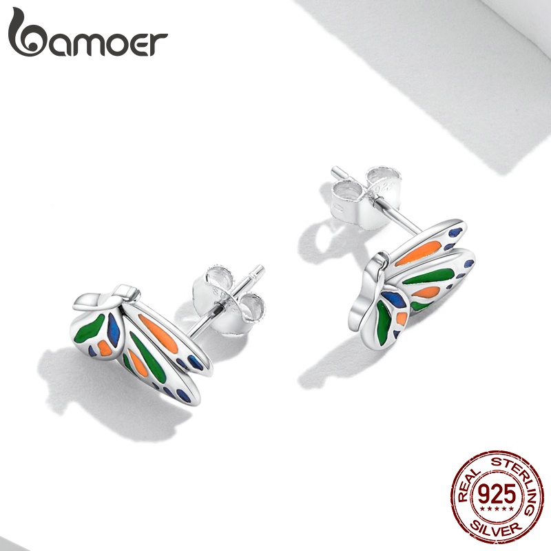 BAMOER Bông Tai bạc 925 Hình Bướm Cho Nữ ZHS250