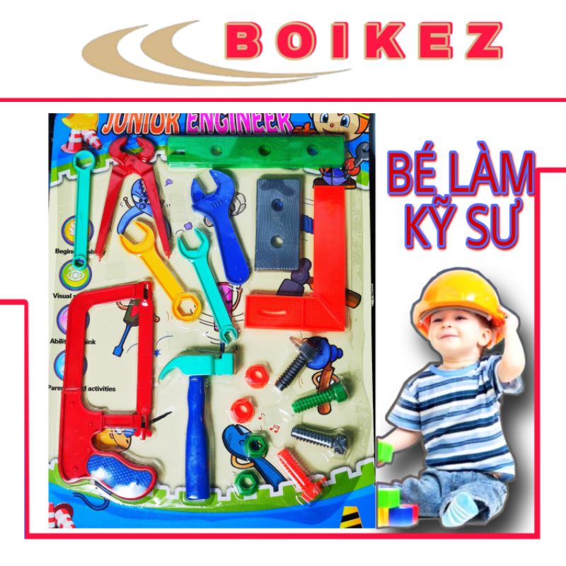 ( Bộ 18 món ) Đồ chơi trẻ em cho bé làm kỹ sư sửa chữa, cho bé giải trí khai sáng trí tuệ boikez T59