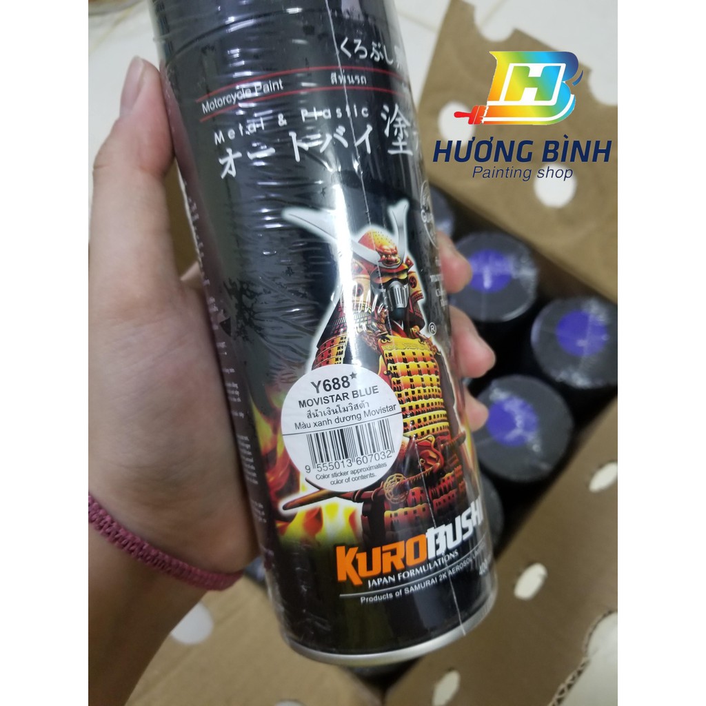 Sơn xịt SAMURAI màu Xanh Movistar Yamaha - Y688 (400ml)