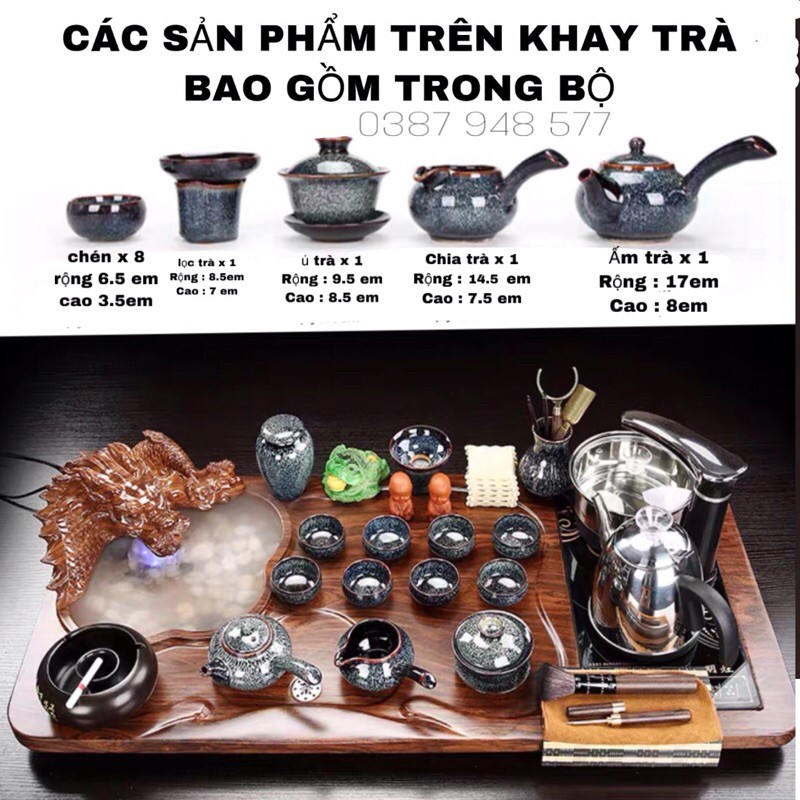 Bàn trà điện thông minh đa năng cao cấp giá rẻ cảm ứng tự động bơm nước Khung gỗ 92cm,bàn trà đạo rồng phong thuỷ