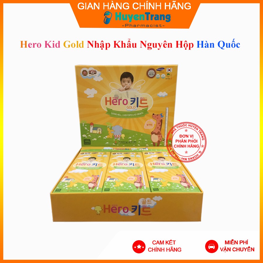 ✔️️️(Tặng quà) Hero Kid Gold - Hỗ trợ cải thiện biếng ăn, tăng cường sức đề kháng, tăng chiều cao, mát gan, hết mệt mỏi