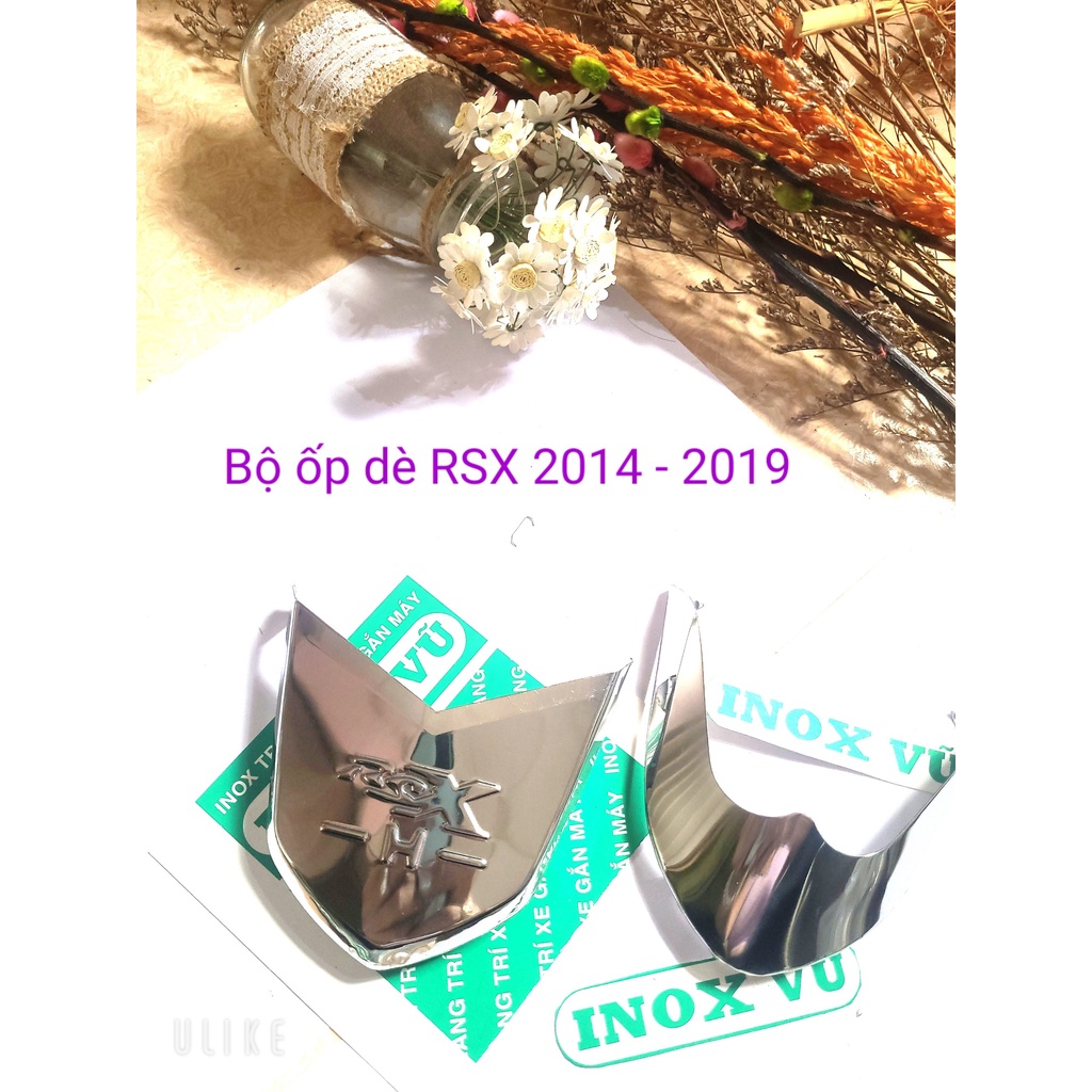 Ốp dè INOX  xe máy RSX 2014-2023 + tặng kèm 1 tem logo HONDDA + 3 ngôi sao nhôm  giá 1 cặp tại xưởng Inhôm