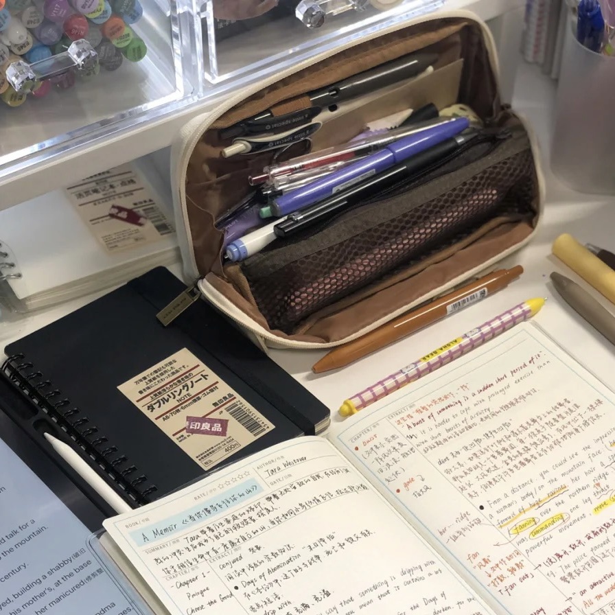 Túi bút vải siêu to có khuy cài cố định