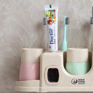 Dụng cụ 2 nhả kem đánh răng kèm 3 cốc lúa mạch