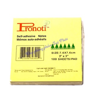 Lốc 6 xấp giấy note vàng 3x3 Pronoti