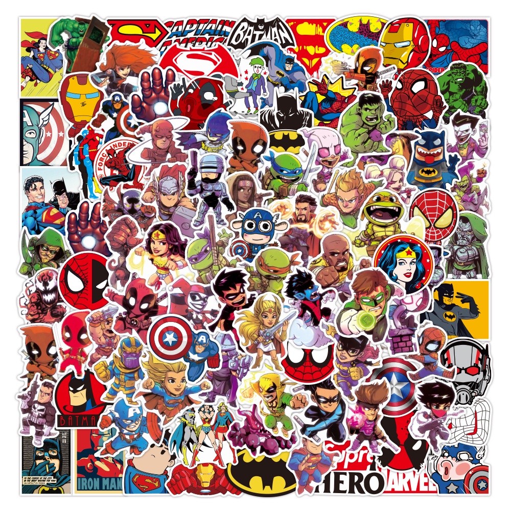 Bộ 100/95/50/30 Miếng Dán Marvel The Avengers Trang Trí
