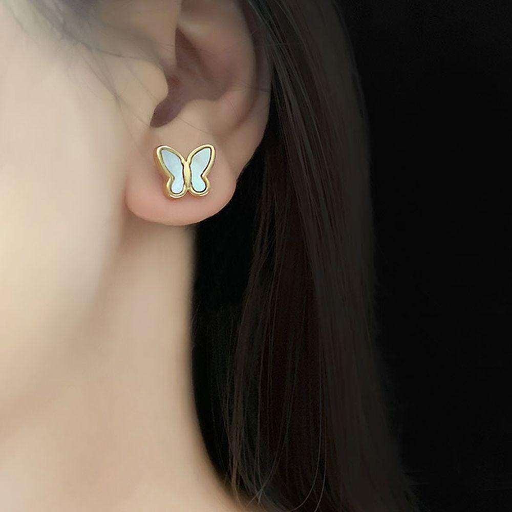 Bông Tai Hình Bướm / Vỏ Sò Lấp Lánh Thời Trang Cho Nữ