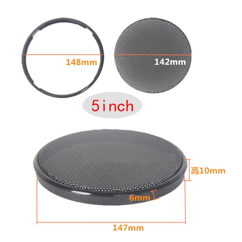 【3C】Miếng lưới tròn màu đen bảo vệ loa xe hơi 1/2/3/4/5/6 Inch