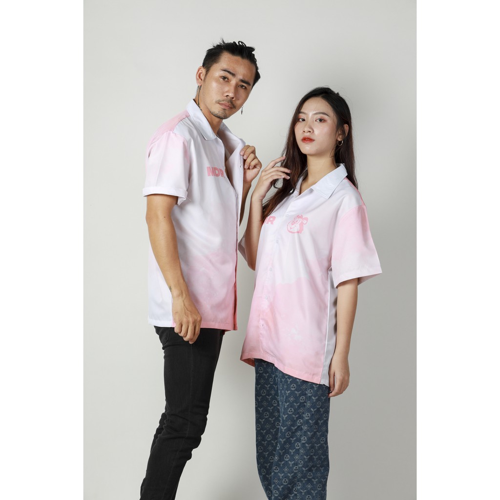 Áo Sơ Mi Unisex Hoạ Tiết Tay Ngắn Cổ Vest Thời Trang nam nữ Vải Lụa Chính hãng Local Brand Mi Midori