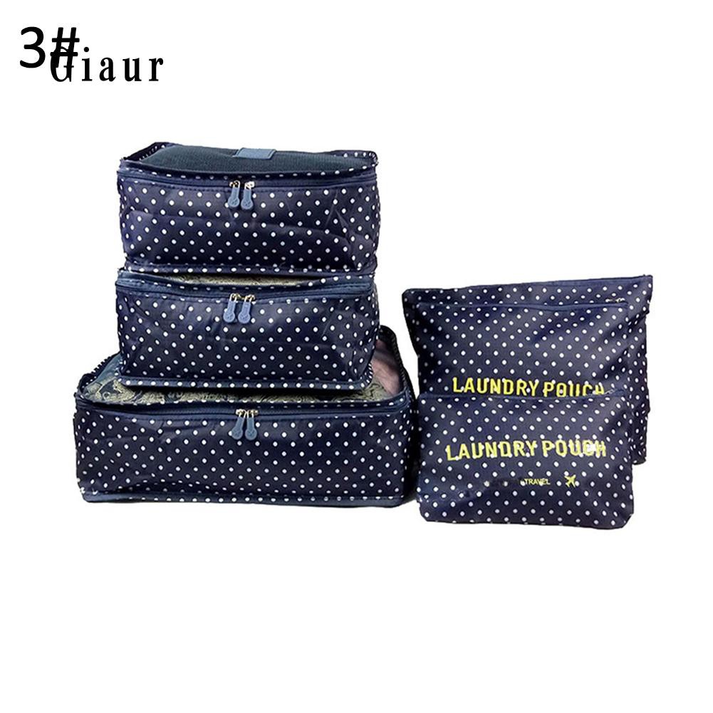 Set 6 túi đựng đồ đa năng bằng vải oxford nhiều kích cỡ thiết kế đẹp mắt tiện dụng