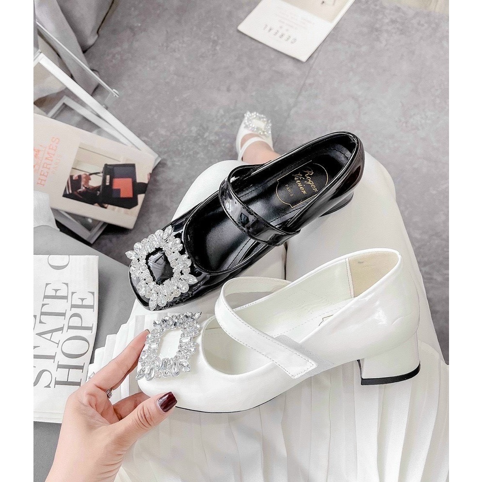 Giày cao gót bít mũi gót vuông 3cm mã CD55