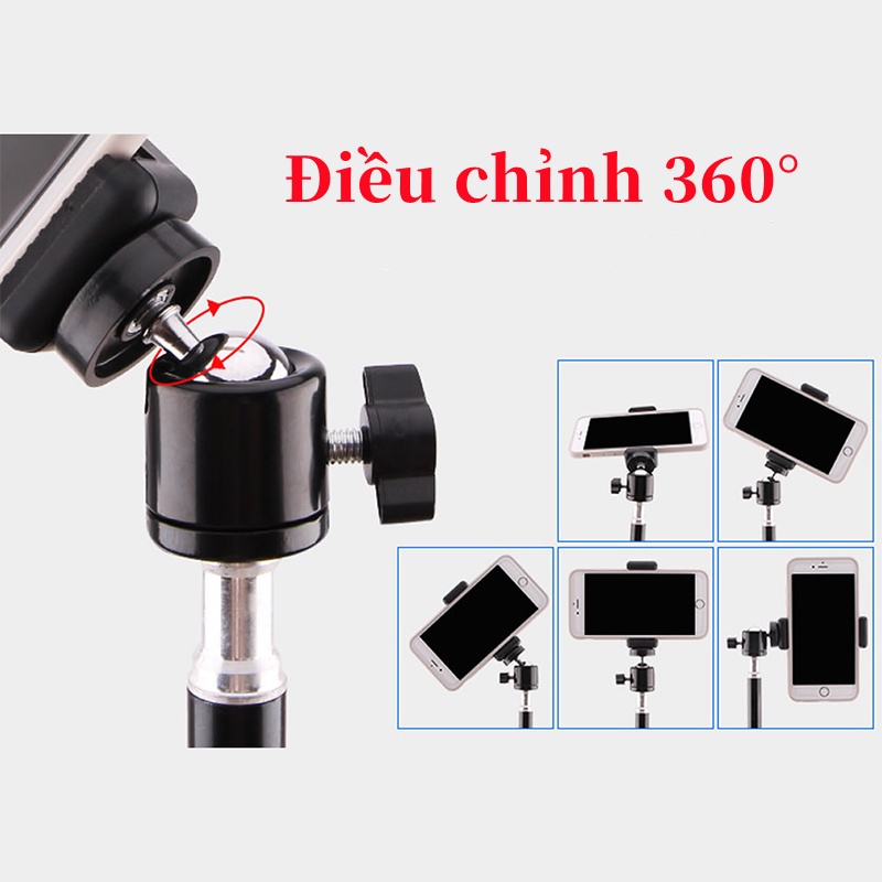 Kẹp điện thoại di động Tripod Chân Gậy Chụp Hình Giá Đỡ Điện Thoại Chụp Ảnh, Livestream TikTok 3 Chân Chắc Chắn