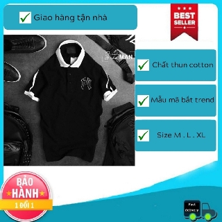 Áo Thun Nam Tay Ngắn LOGO NY Sọc Vai Nhiều Màu Cao Cấp Phong Cách Trẻ Trung