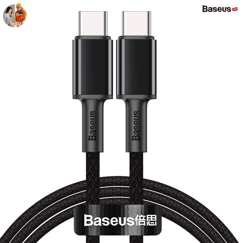 Cáp sạc nhanh 2 đầu Type C 100W Baseus High Density Braided cho Samsung/ Xiaomi