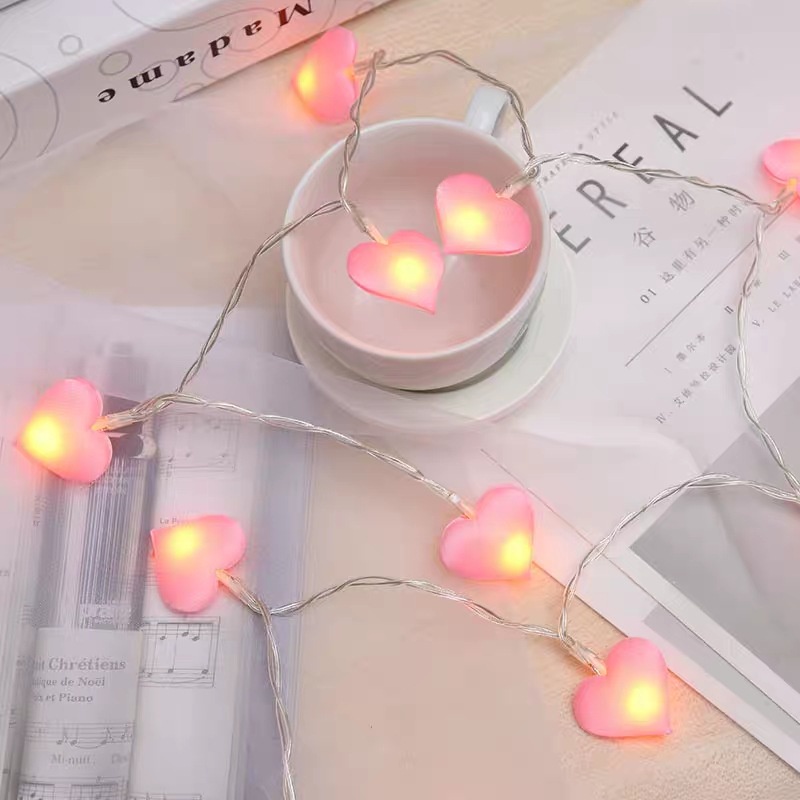 Dây Đèn LED Hình Trái Tim Trang Trí Phòng Ngủ/Tiệc Tùng/Đám Cưới Có Pin Dự Phòng365