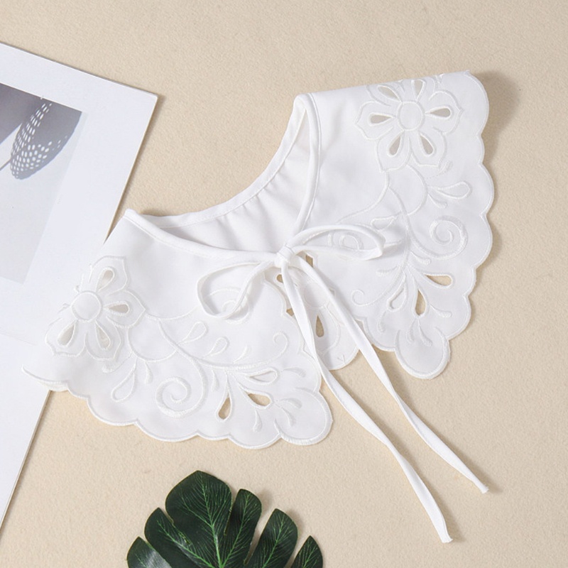 Yoioi Áo Choàng Poncho Mini Quấn Vai Giả Thêu Họa Tiết Rỗng Có Thể Tháo Rời Thanh Lịch Cho Nữ