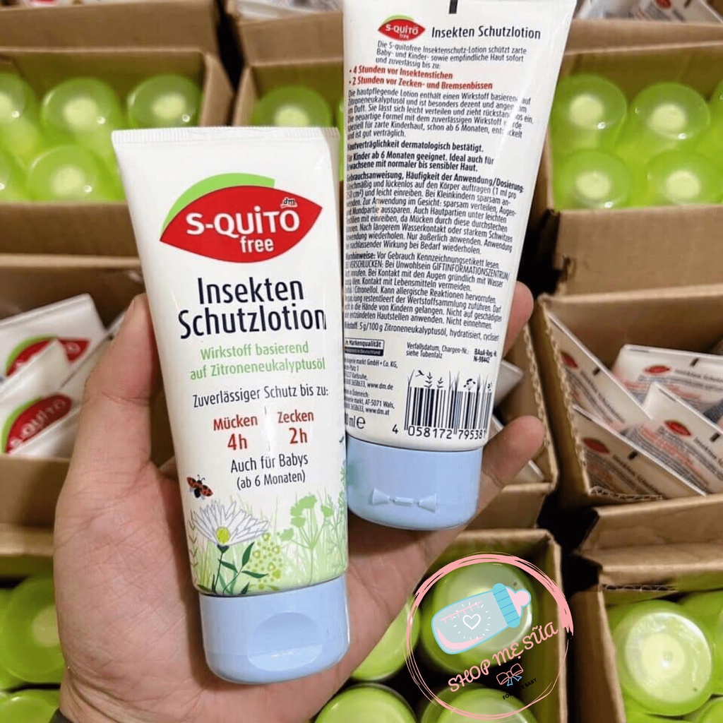 {S-QUITO FREE} Kem bôi chống muỗi và côn trùng của Đức 100ml