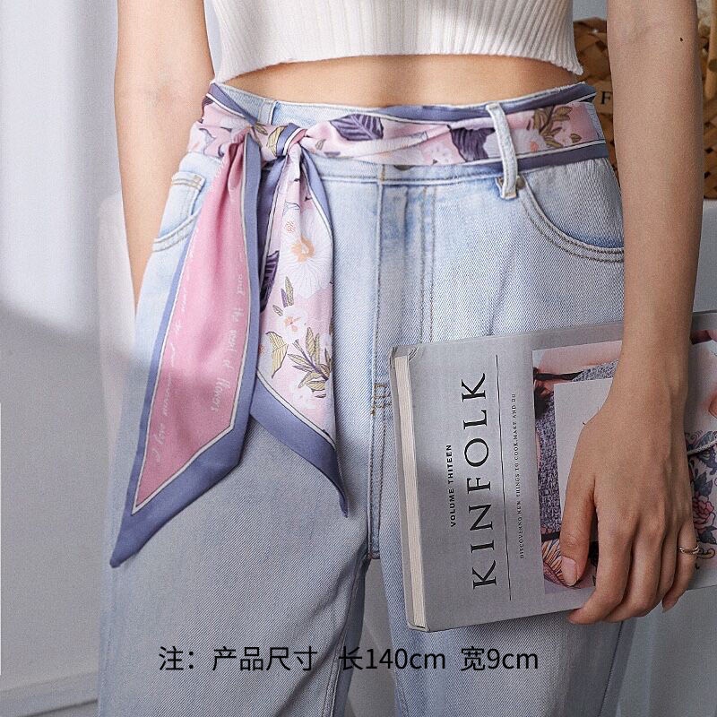 Dây buộc tóc lụa dài phối màu thời trang xuân thu cho nữ