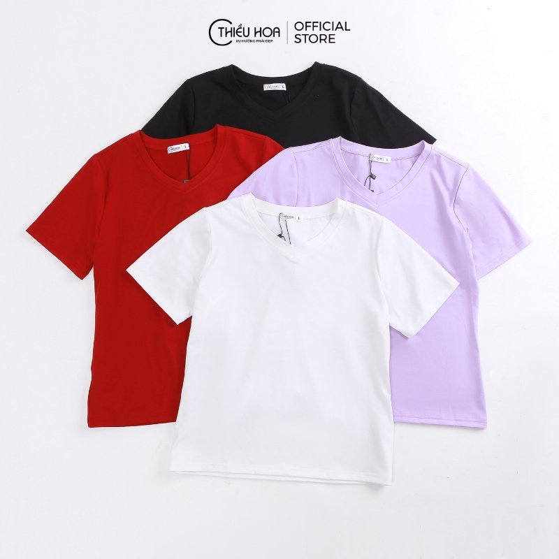 Áo trung niên nữ tay ngắn, màu sắc đa dạng, dễ phối đồ, chất cotton thoáng mát Thương hiệu Thiều Hoa M0316
