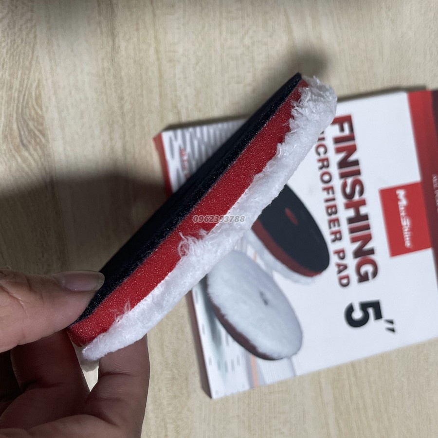 Phớt đánh bóng 1 bước xóa xước hoàn thiện sơn xe ô tô Finishing Microfiber Pad MaxShine 5.2 inch