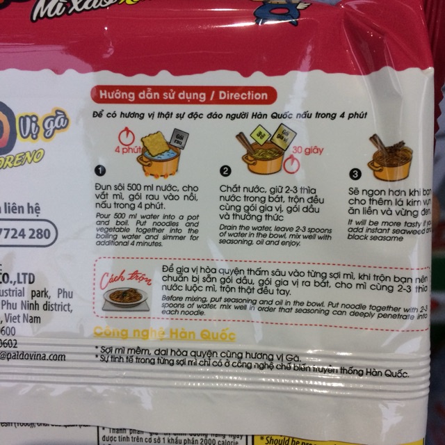 Mì Xào Cay Volcano Koreno Paldo Gà 118g gói