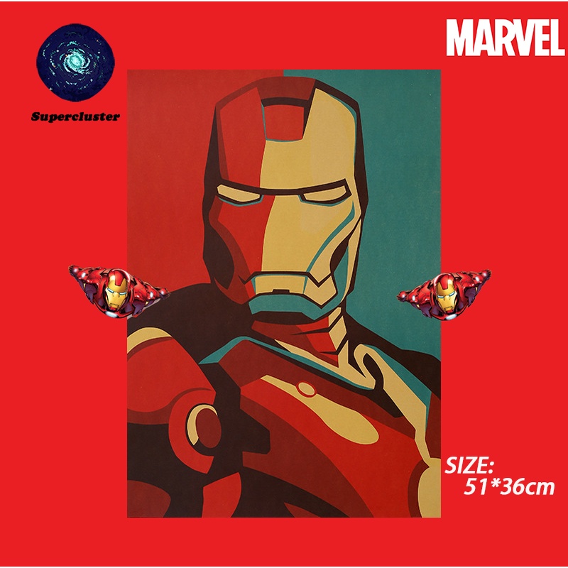 Marvel Áp Phích Dán Tường Trang Trí Nội Thất Hình Iron Man 50.5x35cm