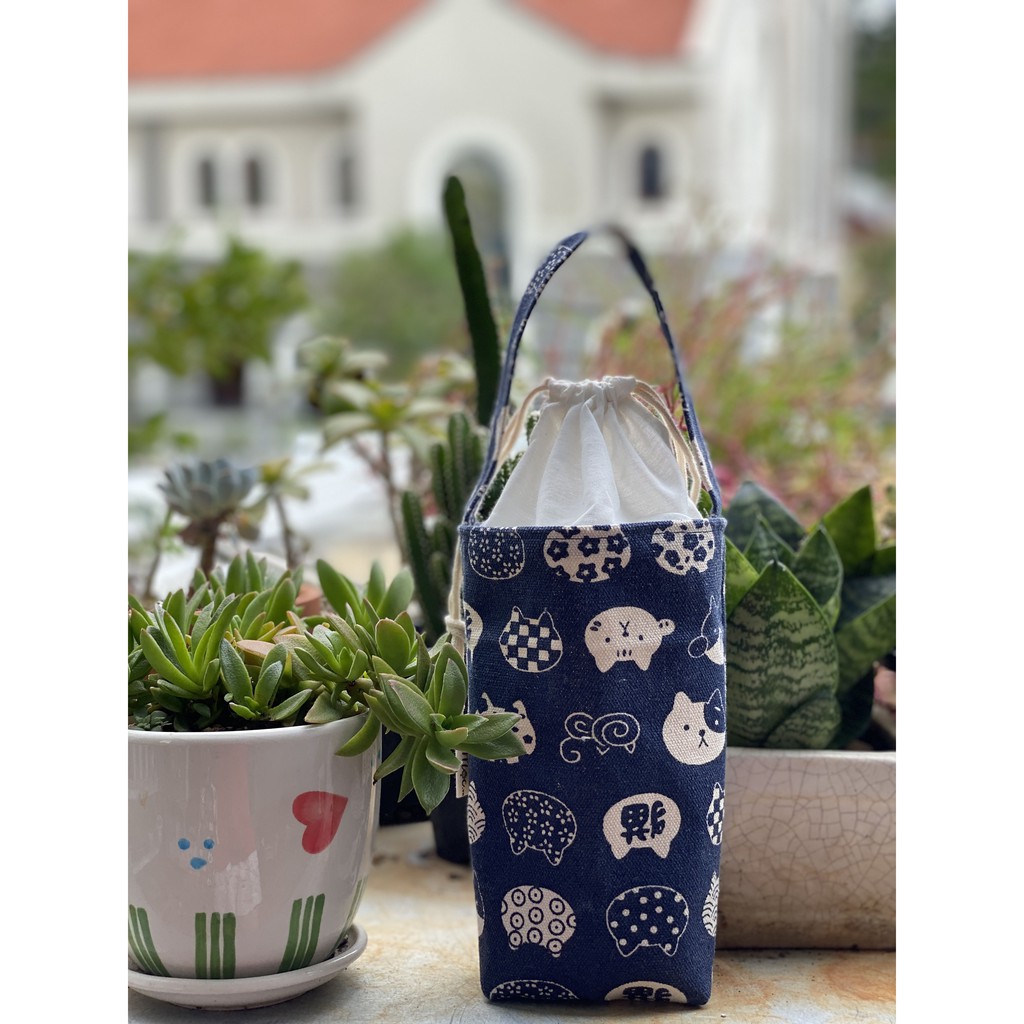 [ĐỘC QUYỀN] [❤️100% handmade] Túi vải BỐ-DÀY đựng Bình Giữ Nhiệt, Bình Nước, Ly Giữ Nhiệt Cực Đẹp!!