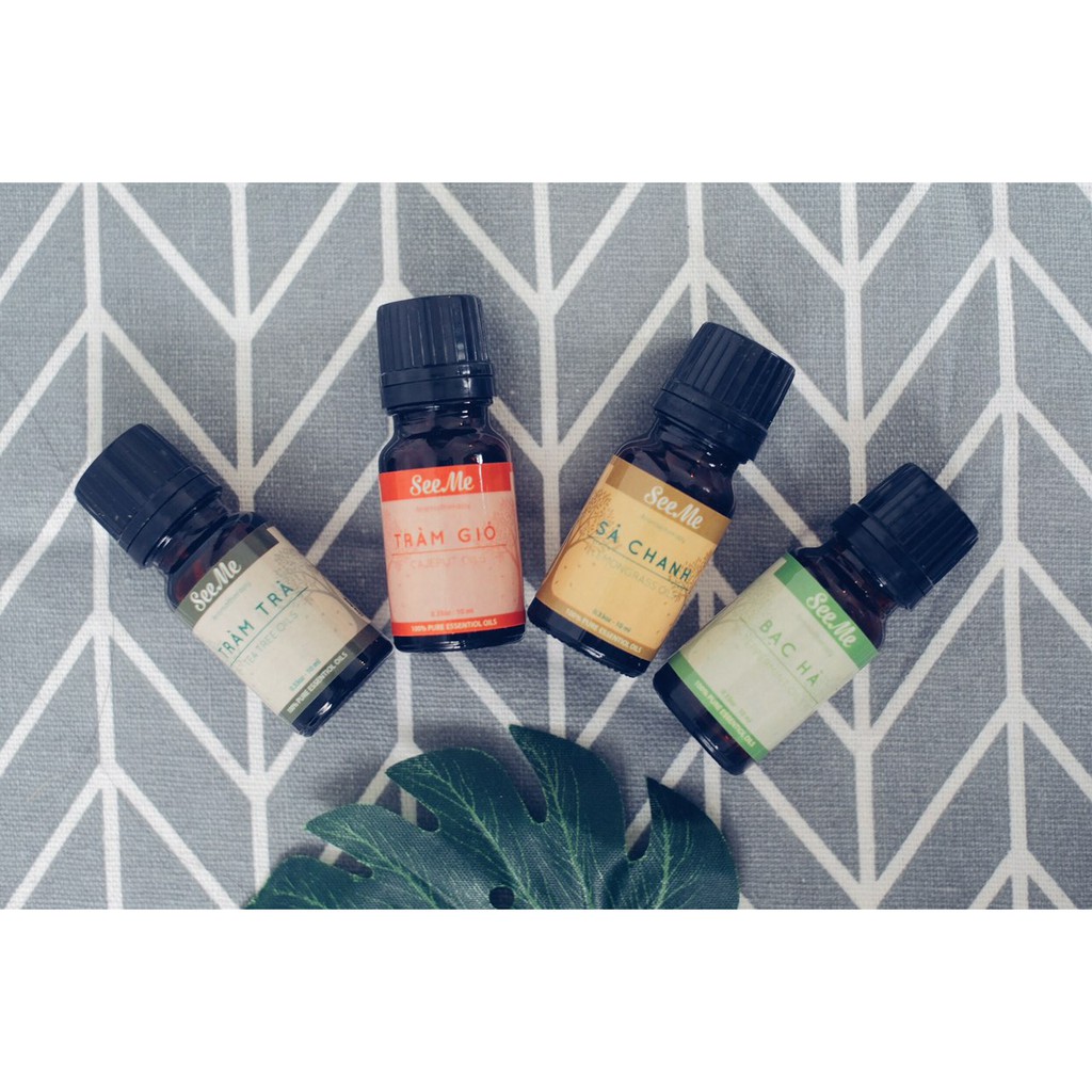 Tinh Dầu Treo Xe Tràm Gió Thiên Nhiên SeeMe 10ml Nguyên chất, Chuẩn Hữu Cơ – Cajeput Essential Oil