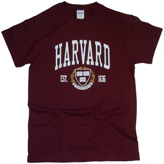 Áo thun nam Gildan Tee Đại học Harvard Áo thun Lý được cấp phép Crest Logo Tee Maroon