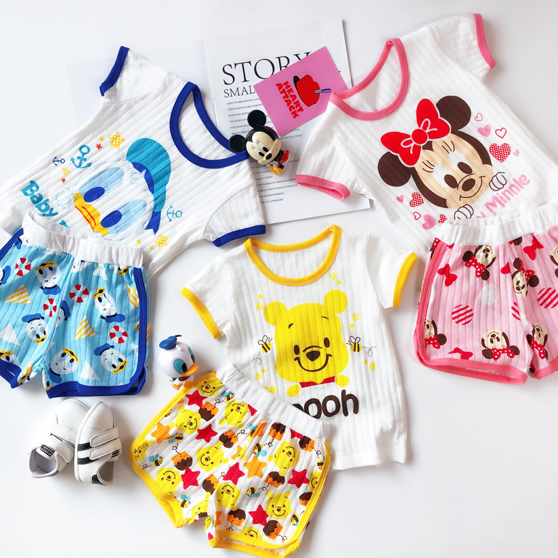 Set đồ bộ ngắn in hình chuột Mickey dễ thương dành cho các bé 1-6 tuổi