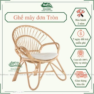 Ghế mây đơn tròn thư giãn đọc sách, trang trí phòng khách nghỉ ngơi, decor phòng ngủ, ghế ban công ngoài trời /HealHomes