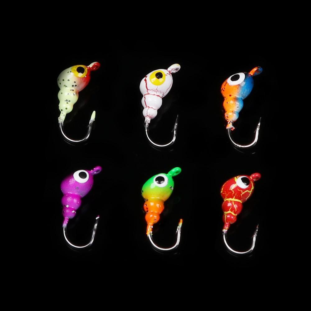 MUVAKO Mồi Câu Cá Mùa Đông Cứng Kèm Móc Câu 0.5g 0.8g 1.3g