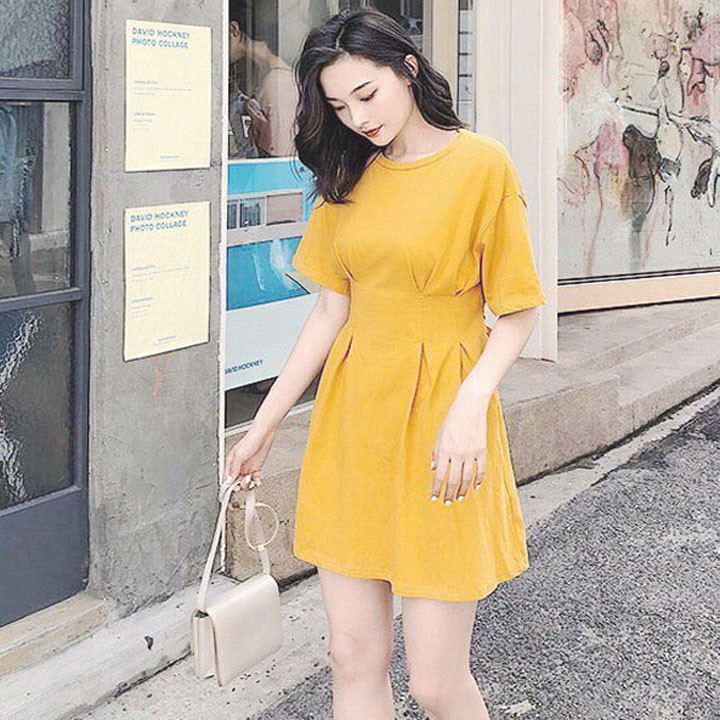 Váy thun xòe hở lưng chất mềm mịn kèm ảnh thật