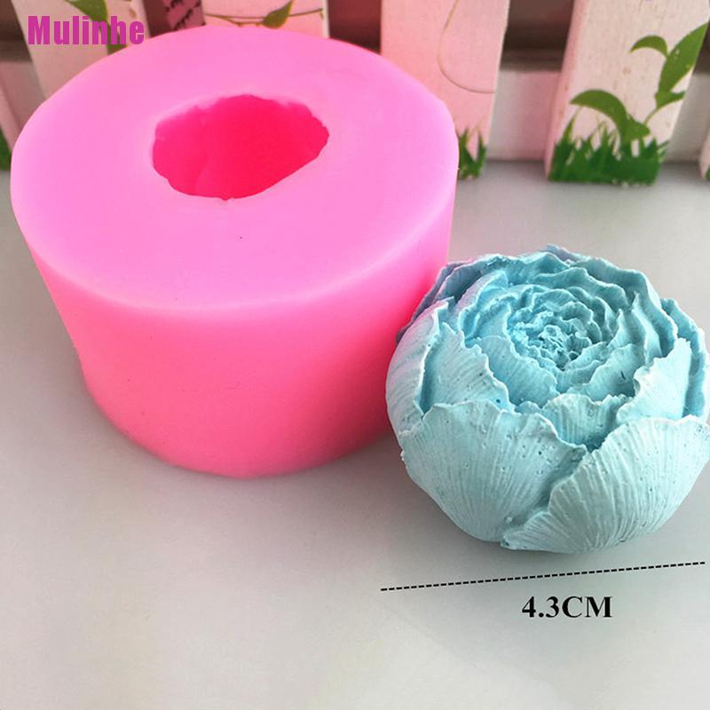 Khuôn Silicone Tạo Hình Làm Bánh Kẹo / Xà Phòng Hình Hoa Mẫu Đơn DIY
