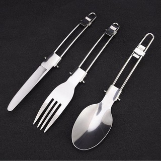 Bộ 3 Món - Dao-Nĩa-Muỗn- Thép Không Gỉ. Có Bao Vải Đựng - Vệ Sinh dễ dàng