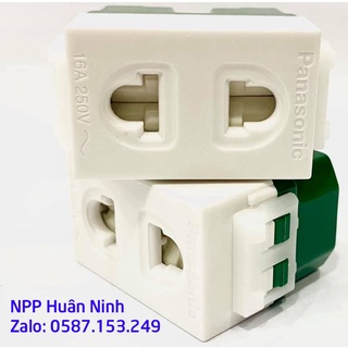 Hộp 10 chiếc hạt ổ cắm đơn 2 chấu, có màn che 1081-7sw wide panasonic