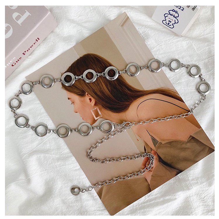 Dây thắt eo váy hình chuỗi xích tròn chất liệu dày dặn 2 màu cá tính dành cho bạn nữ