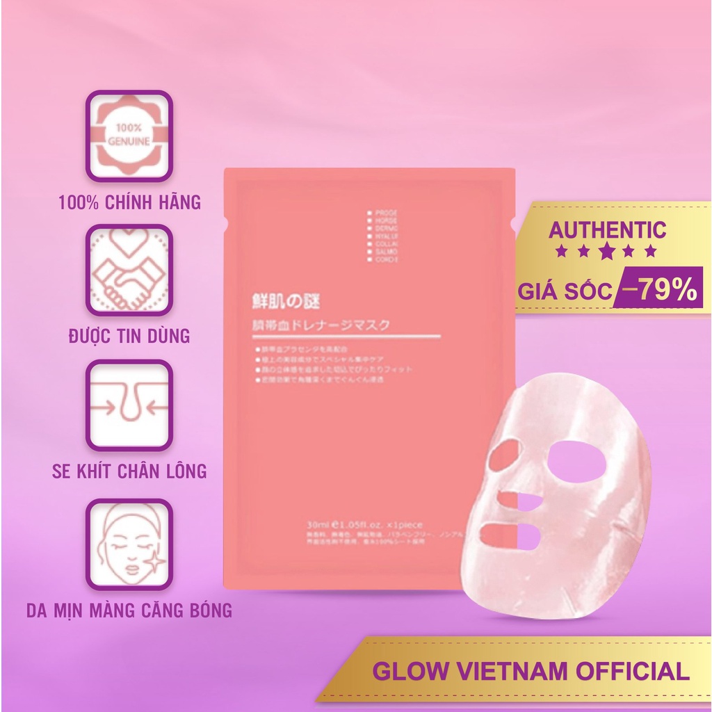 Sỉ- Mặt nạ nhau thai cừu cuống rốn tế bào gốc Nhật Bản Rwine Beauty dưỡng da, cung cấp độ ẩm, tái tạo - Hanayuki Vietnam