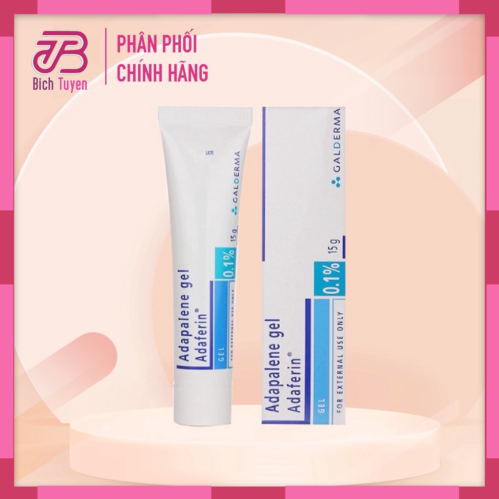 Adapalene gel adaferin 0.1 – Gel giảm mụn ẩn, mụn đầu đen 15g Gel giảm mụn Adaferin 0.1% Adapalene -kem gel dưỡng mụn ẩn