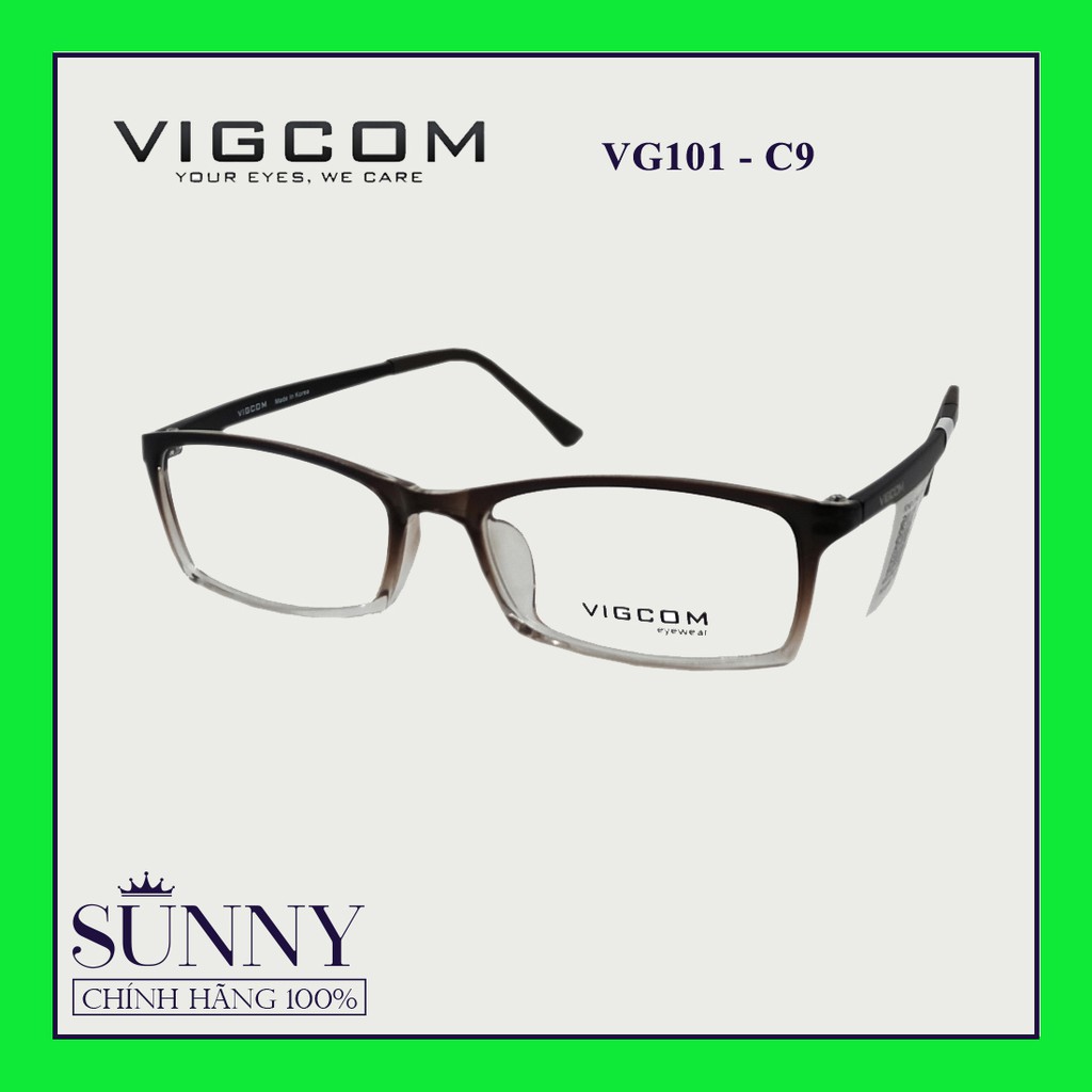 Gọng kính chính hãng nam nữ Vigcom VG101 màu sắc thời trang ,thiết kế dễ đeo bảo vệ mắt