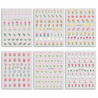 Sticker lụa hoa trang trí móng nail