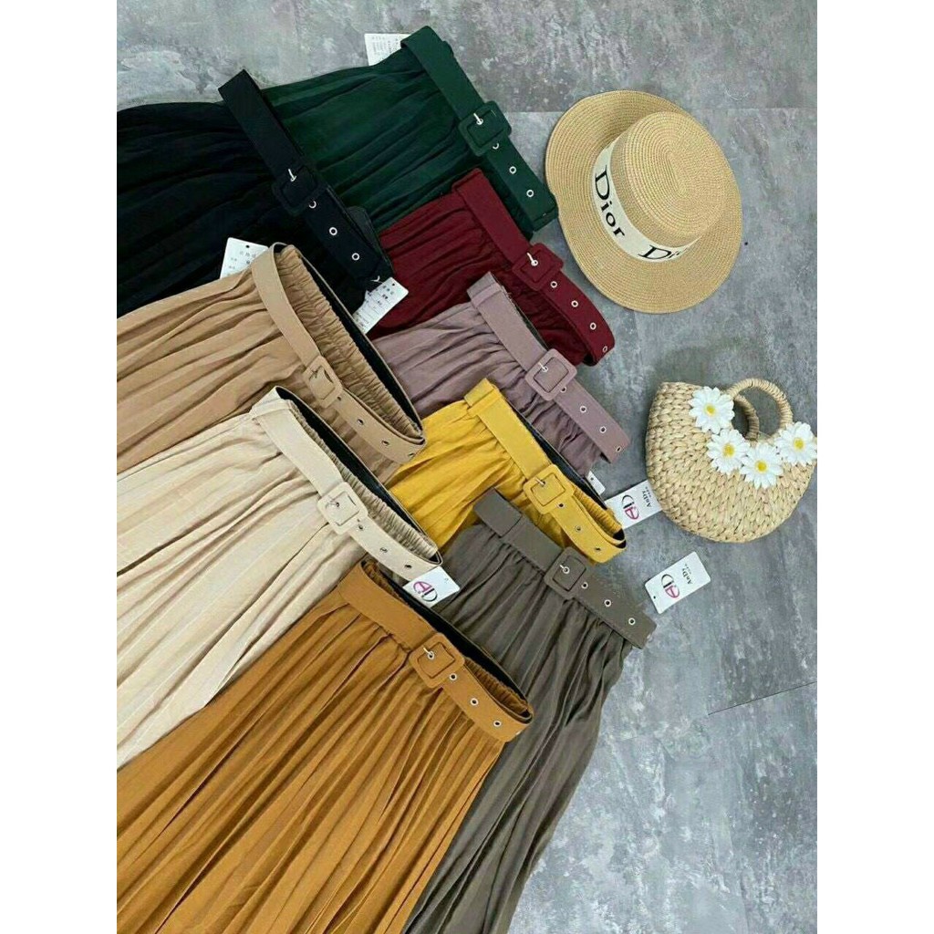 Chân váy xếp ly dài công sở kèm đai lưng hàng đẹp cao cấp sale giá rẻ - Mã CV310 | BigBuy360 - bigbuy360.vn