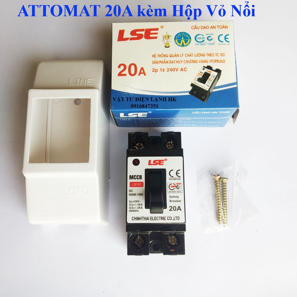 Cầu dao aptomat LSE HMC 20A 30A kèm vỏ - không vỏ - Át LS101 - Attomat MCCB - Cầu dao an toàn Atomat