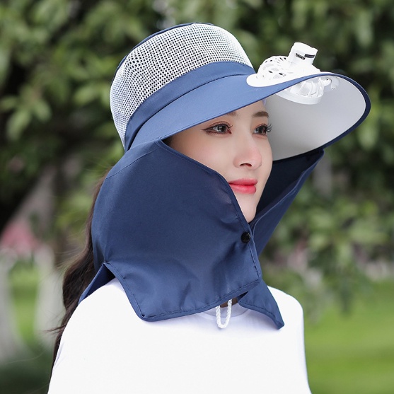 Mũ khẩu trang chống nắng gắn quạt thời trang, nón chống nắng tạo kiểu cao cấp
