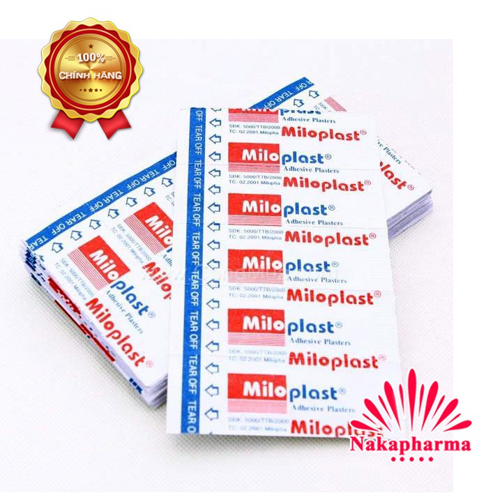 Băng cá nhân Miloplast (100 miếng) – Giúp sát trùng vết thương, rất an toàn và vô trùng - Milopha Plaster